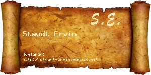 Staudt Ervin névjegykártya